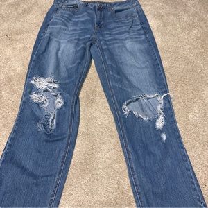 American Eagle Jeans Women's Size 8 TOMGIRL High Rise Distressed Blue